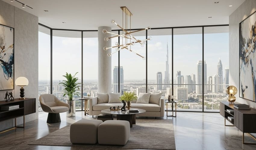 luxury apartment interior like Sereno Residences by Svarn Development, highlighting Dubai's high-quality property offerings.