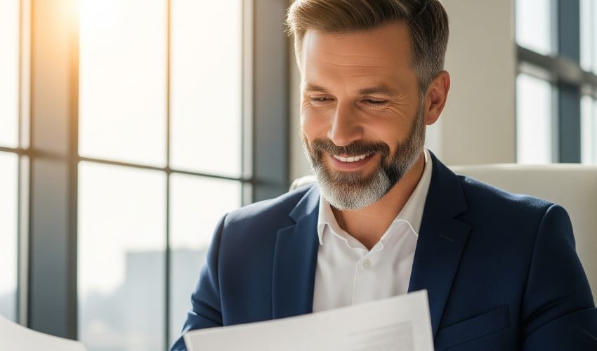 Investor analyzing real estate investment options in Dubai.