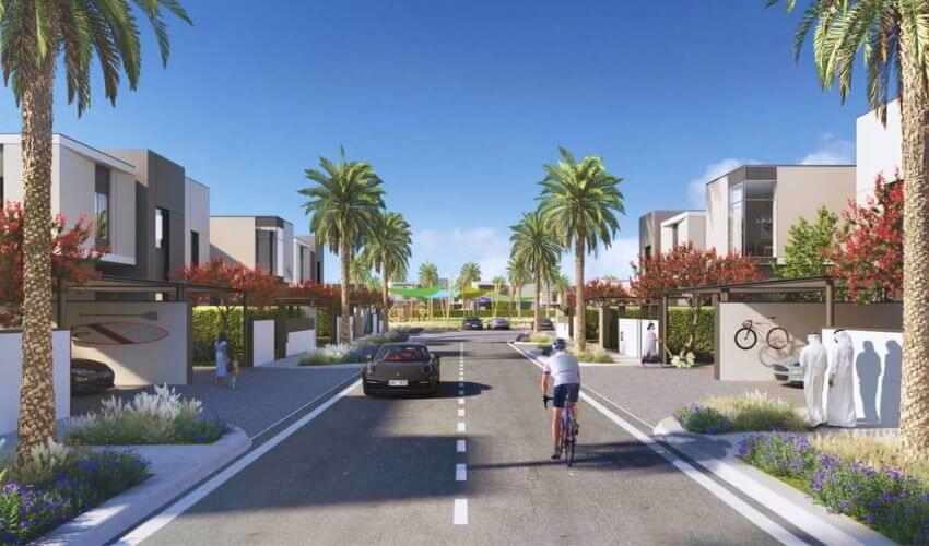 Residential street in Al Furjan.