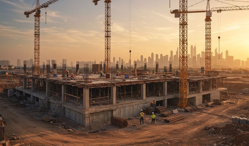 Sereno Residences off‑plan construction site in JVC.
