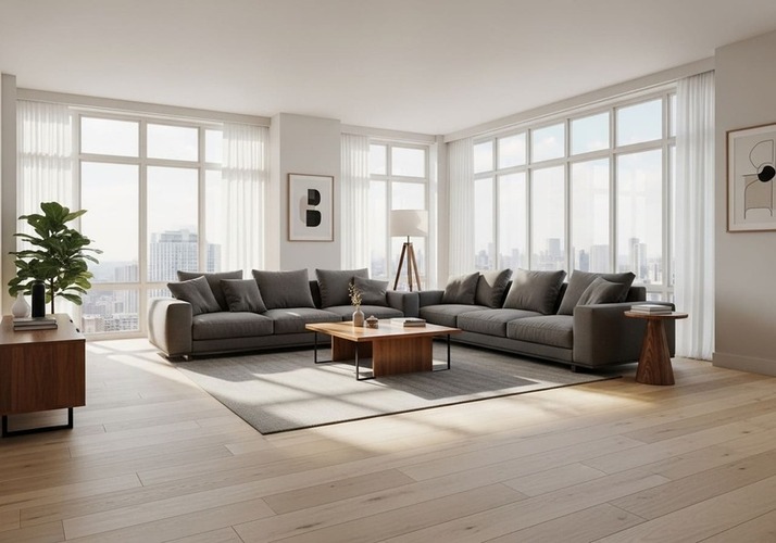 2‑BR Sereno Residences living room with bright windows