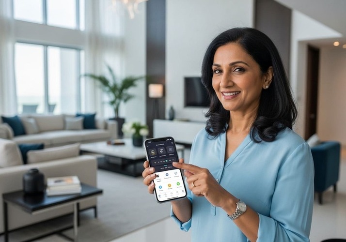EV plugged into charger at Dubai apartment parking