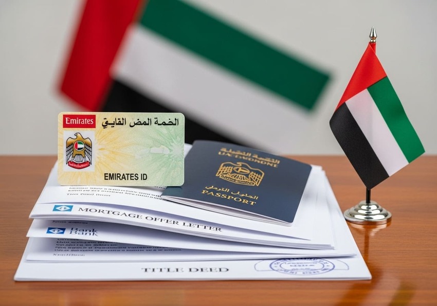 Required documents for buying property in UAE in 2025 including ID, passport, and mortgage approval letter.