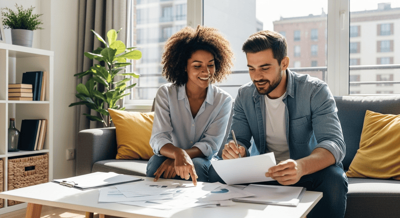 Couple applying for joint mortgage in Dubai to improve home loan eligibility