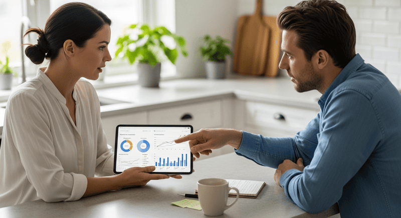 UAE couple managing finances to reduce debt ratio for home loan eligibility.