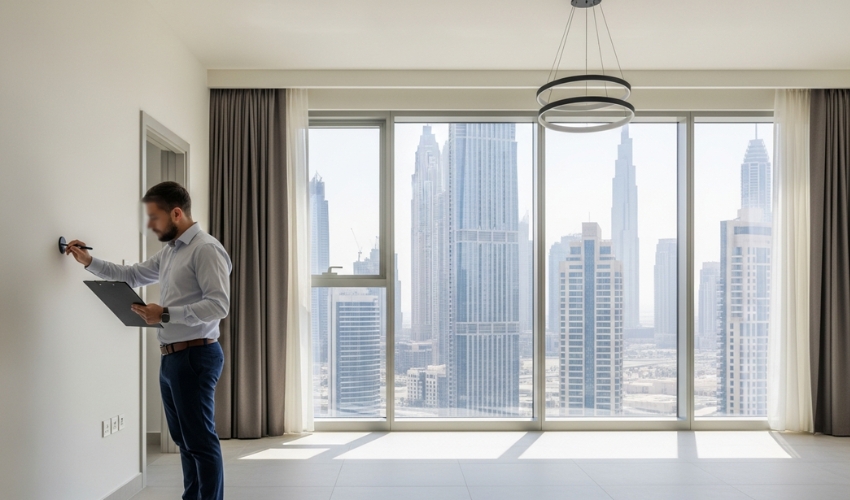 Dubai snagging inspection professional checking apartment quality property handover defect assessment checklist UAE