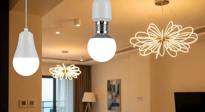LED energy efficient lighting Dubai apartment electricity savings DEWA bill reduction modern light bulbs