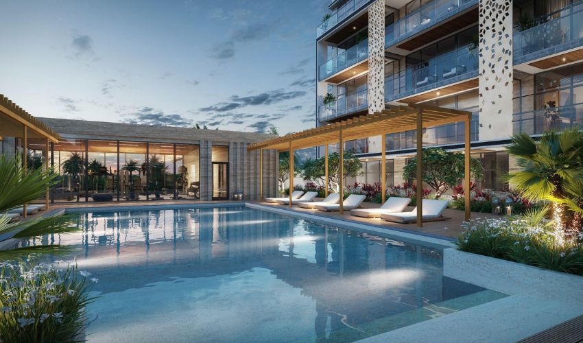 Sereno Residences JVC District 11 Dubai modern apartments pool landscaping 2026 handover affordable property